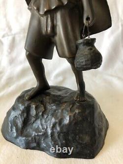 BEAUTIFUL BRONZE OLD FISHERMAN VIETNAM END OF THE 19th - EARLY 20th CENTURY