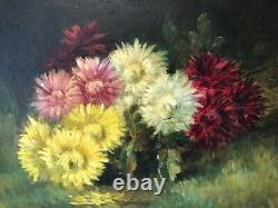 BEAUTIFUL OIL ON CANVAS FLOWER BOUQUET FROM THE 19th CENTURY SIGNED BY MARIE