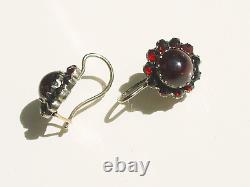 BEAUTIFUL VINTAGE 19TH CENTURY EARRINGS WITH BOHEMIAN GARNETS