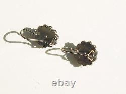 BEAUTIFUL VINTAGE 19TH CENTURY EARRINGS WITH BOHEMIAN GARNETS