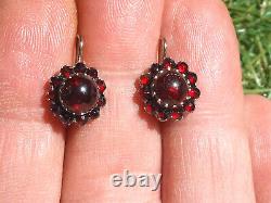 BEAUTIFUL VINTAGE 19TH CENTURY EARRINGS WITH BOHEMIAN GARNETS