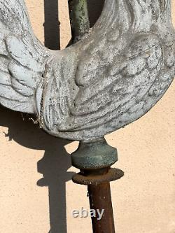 BELL TOWER ROOSTER WEATHERVANE IN ZINC 19th CENTURY