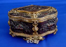 BOX Jewelry Box Patinated and Gilded Brass Napoléon III Era 19th Century