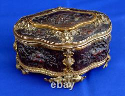 BOX Jewelry Box Patinated and Gilded Brass Napoléon III Era 19th Century