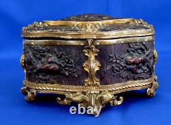 BOX Jewelry Box Patinated and Gilded Brass Napoléon III Era 19th Century