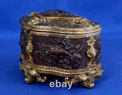 BOX Jewelry Box Patinated and Gilded Brass Napoléon III Era 19th Century