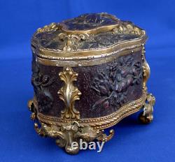 BOX Jewelry Box Patinated and Gilded Brass Napoléon III Era 19th Century