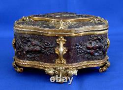 BOX Jewelry Box Patinated and Gilded Brass Napoléon III Era 19th Century