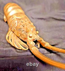 BRONZE LANGOUST SCULPTURE JAPAN MEIJI PERIOD 19th CENTURY VERY GOOD CONDITION