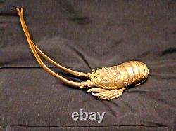 BRONZE LANGOUST SCULPTURE JAPAN MEIJI PERIOD 19th CENTURY VERY GOOD CONDITION