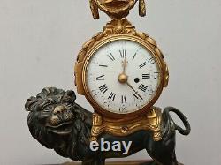 BRONZE Lion Clock by François Vion, LOUIS XVI Era 18th CENTURY, 1770