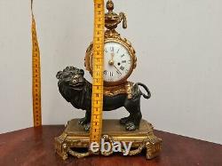 BRONZE Lion Clock by François Vion, LOUIS XVI Era 18th CENTURY, 1770