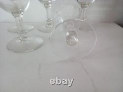 Baccarat 5 Wine Glasses 19th Century