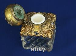 Baccarat Encrier Cristal & Bronze Style Roache Epoque Napoleon III XIX