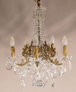 Baccarat, Lustre Aux Victoires Winged In Bronze And Crystal, Late 19th Century