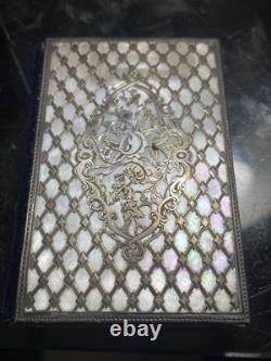 Ballot Book in Mother of Pearl and Silver from the Charles X Period 19th Century See Verso Superb