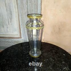 Baluster crystal vase with bronze ornament, Empire period, Louis XVI style, 19th century