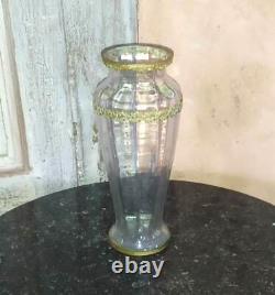 Baluster crystal vase with bronze ornament, Empire period, Louis XVI style, 19th century