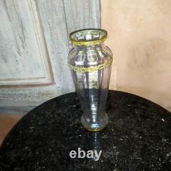 Baluster crystal vase with bronze ornament, Empire period, Louis XVI style, 19th century