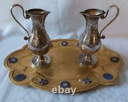 Beautiful Church Burette Service Of Period XIX Ème Burettes Solid Silver