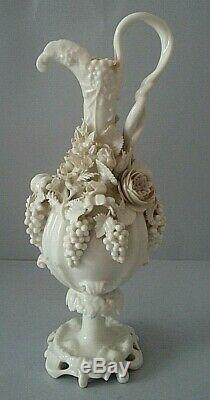 Beautiful Ewer In White Porcelain Signed Jacob Petit Époque XIX