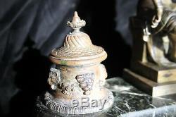 Beautiful Inkwell Marble And Bronze Xixth
