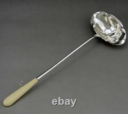 'Beautiful Ladle for Punch or Cream in Solid Silver and Bone, 19th Century Era'