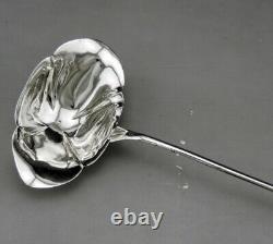 'Beautiful Ladle for Punch or Cream in Solid Silver and Bone, 19th Century Era'