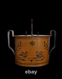 Beautiful Painted Sheet Metal Egg Cooker from the Early 19th Century