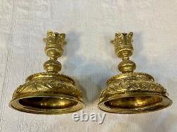 Beautiful Pair Of Candlesticks Renaissance Bronze. Period Late Nineteenth