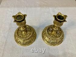 Beautiful Pair Of Candlesticks Renaissance Bronze. Period Late Nineteenth