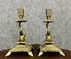 Beautiful Pair Of Bronze Candlesticks With Dolphin Decor From The 19th Century