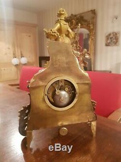 Beautiful Pendulum Romantic Era XIX S, Wire Movement, Superb Gilding