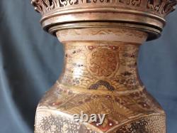 Beautiful Satsuma Porcelain Lamp from the 19th Century with Gilded Bronze Mounting