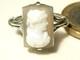 Beautiful Antique Mid-19th-century Silver Ring With Agate Cameo / Size 50