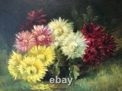 Beautiful oil on canvas, 19th century bouquet of flowers, signed Marie.