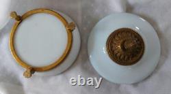 Beautiful white opaline box, candy jar, and 19th-century confectionery container