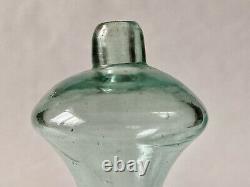 Berger's Bottle In Glass Blow In Nuance Bleue Art Populaire Époque XIX Ème