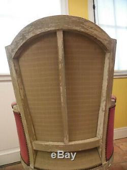 Bergere Ancient Louis XVI Style Carved Wood Time Nineteenth Century