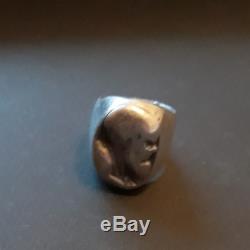 Big Old Man's Ring In Solid Silver, Profile Head, Xixth