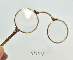 Binocle Or Hand-to-hand Gold And 19th Century Enamel