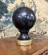 Black Marble And Brass Staircase Ball, Late 19th Century