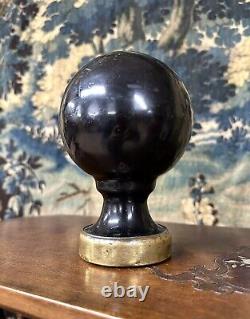 Black Marble And Brass Staircase Ball, Late 19th Century