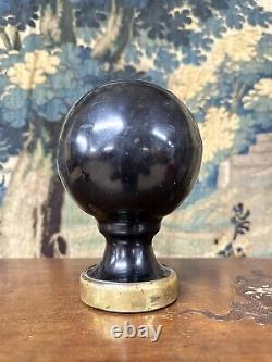 Black Marble And Brass Staircase Ball, Late 19th Century