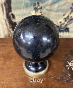 Black Marble And Brass Staircase Ball, Late 19th Century