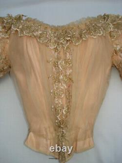 Bodice Ancient Silk Ball Dress Beautiful Antique Epoque Victorian Silk Bodice S