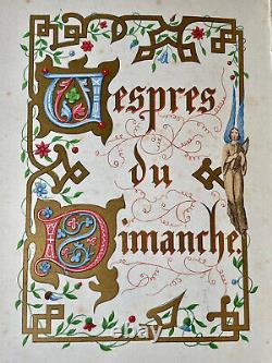 Book Dhours Religion & Piety Flowers Of Lys & Crown Comtale Epoque XIX Ème