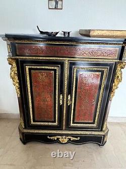 Boulle Branding Support Height Cabinet, Era End 19th Century