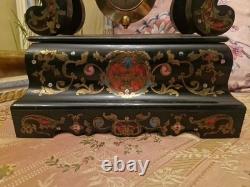 Boulle Marquetry Portico Clock from the Napoleon III Era