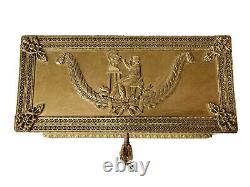 Box Box In Bronze Golden Style Empire Characters Period 19th Antique Box
